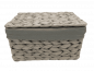 Preview: Aufbewahrungskorb mit Deckel Groundwood grau