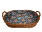 Preview: Tablett Weidentablett 2 Griffe oval klein floral dunkel