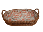 Preview: Tablett Weidentablett 2 Griffe oval klein floral orange