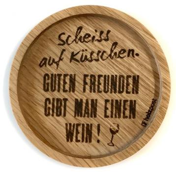 Holzpost Untersetzer aus Eiche "Küsschen"