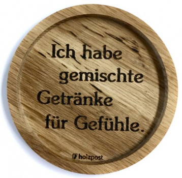 Holzpost Untersetzer aus Eiche "Getränke"