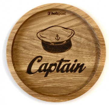 Holzpost Untersetzer aus Eiche "Captain"