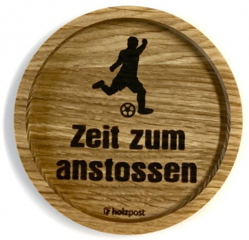 Holzpost Untersetzer aus Eiche "Anstossen"