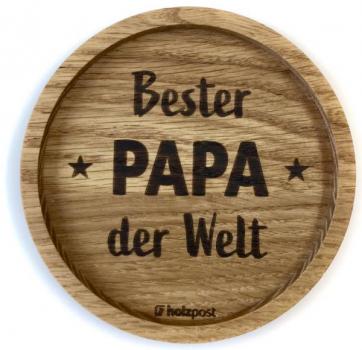 Holzpost Untersetzer aus Eiche "Bester Papa der Welt"