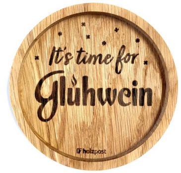Holzpost Untersetzer aus Eiche "Glühwein"