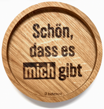 Holzpost Untersetzer aus Eiche "Mich"