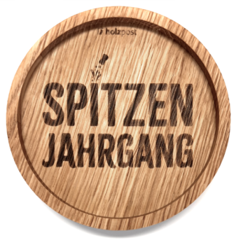 Holzpost Untersetzer aus Eiche "SpitzenJahrgang"