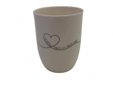 Mea Living Tasse mit Henkel 500 ml "Herz geschwungen Schön, dass es dich gibt" anthrazit