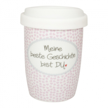 Mea Living Porzellan Coffee to Go Becher 250 ml Meine beste Geschichte bist du