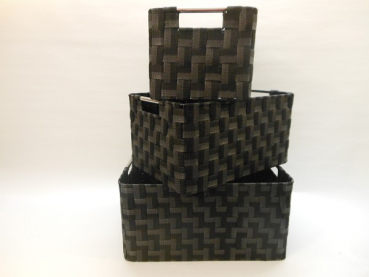 Regalkorb Schrankkorb Korb Nylon 3 versch. Größen rechteckig grau schwarz