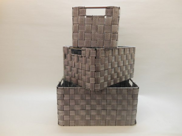 Regalkorb Schrankkorb Korb Nylon 3 versch. Größen rechteckig silber schwarz