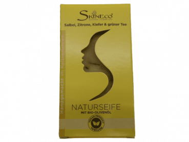 Skineco VEGANE NATUR SEIFE Salbei, Zitrone, Kiefer & grüner Tee
