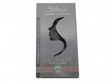 Skineco VEGANE NATUR SEIFE Sandelholz & Aktivkohle