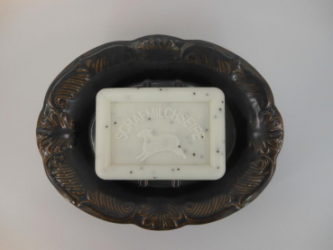 Seifenschale aus Porzellan oval groß barock 3 versch. Farben