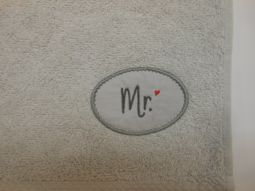 Mea Living Gästehandtuch "Mr." grau