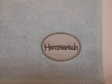 Mea Living Gästehandtuch "Herzmensch" blau