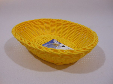 Saleen Tischkorb Korbschale Brotkorb Brötchenkorb Obstkorb oval flach gelb
