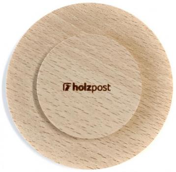 Holzpost Glasdeckel aus Buche "Unterhopft"