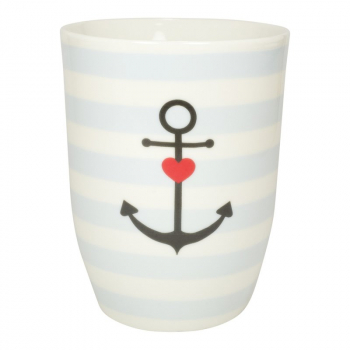 Mea Living Tasse mit Henkel 500 ml Anker blau