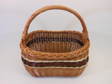 Einkaufskorb Weidenkorb gesottene Weide 18027 3 farbig Taschenform
