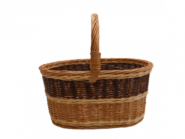 Einkaufskorb Weidenkorb gesottene Weide 3-farbig oval kleiner 18047