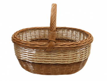 Einkaufskorb Weidenkorb gesottene Weide 3-farbig oval 18060