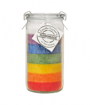 Candle Factory Kerze Mini Jumbo Regenbogen ohne Duft