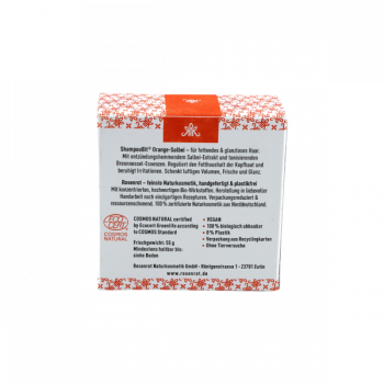 Rosenrot ShampooBit® - festes Shampoo Orange-Salbei