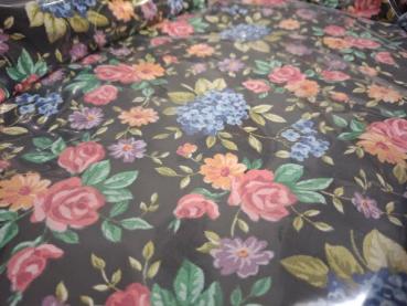 Preview: Tablett Weidentablett 2 Griffe oval klein floral dunkel