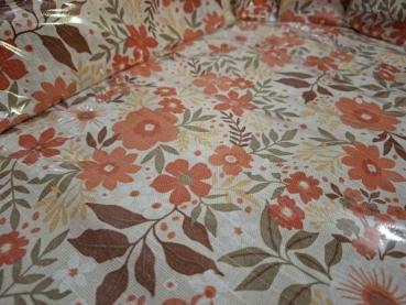 Preview: Tablett Weidentablett 2 Griffe oval klein floral orange
