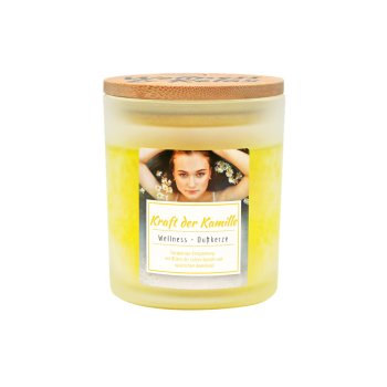 Candle Factory Wellness Duftkerze Kraft der Kamille satiniertes Glas