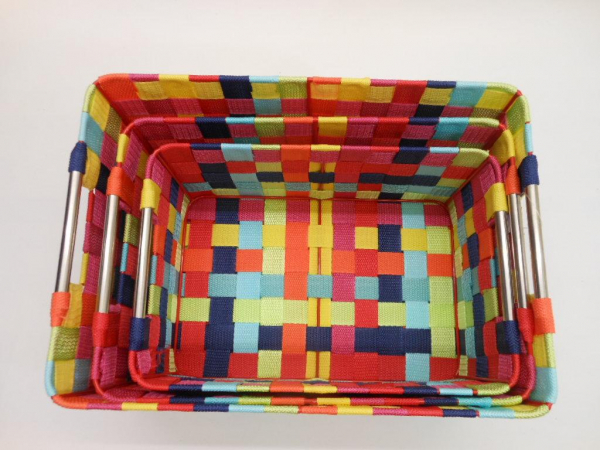 Regalkorb Aufbewahrungskorb Nylon 3 versch. Größen rechteckig bunt Mix