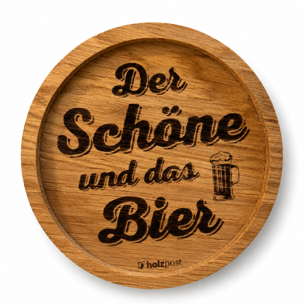 Holzpost Untersetzer aus Eiche "Der Schöne"