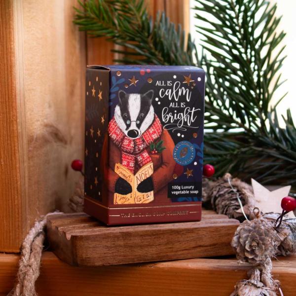 Englische Weihnachts-Dachs-Mini-Seife