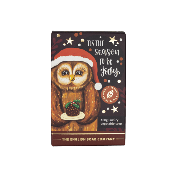 Englische Mini-Seife mit Weihnachtseule
