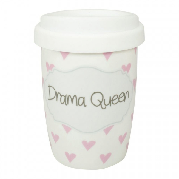 Mea Living Porzellan Coffee to Go Becher 250 ml Drama Queen