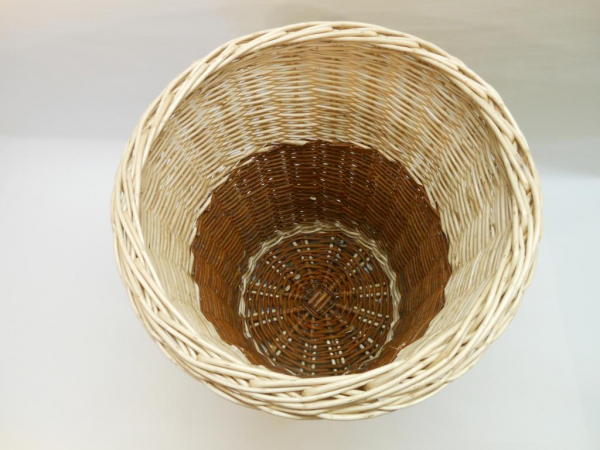 Papierkorb rund aus Weide 2-farbig