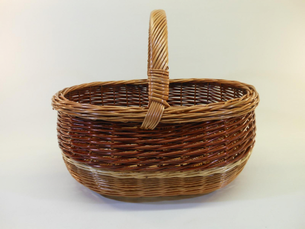 Einkaufskorb Weidenkorb gesottene Weide 3-farbig oval 18058