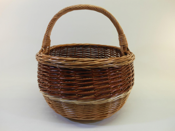 Einkaufskorb Weidenkorb gesottene Weide 3-farbig oval 18058