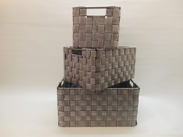 Regalkorb Schrankkorb Korb Nylon 3 versch. Größen rechteckig silber schwarz