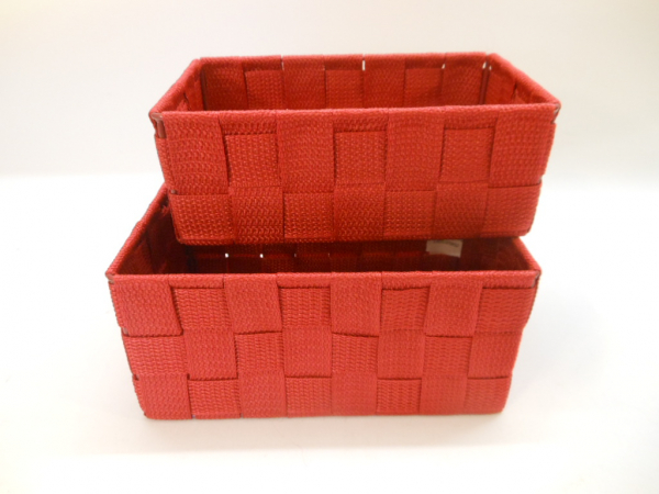 Ablagekorb Regalkorb Korb Nylon 2 versch. Größen rot