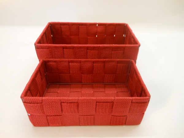 Ablagekorb Regalkorb Korb Nylon 2 versch. Größen rot