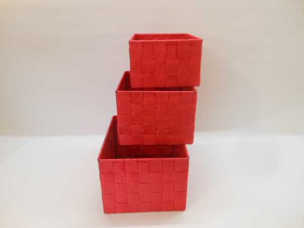 Ablagekorb Regalkorb Korb Nylon 3 versch. Größen rot