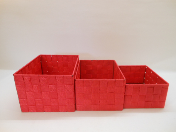 Ablagekorb Regalkorb Korb Nylon 3 versch. Größen rot