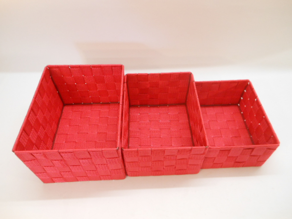 Ablagekorb Regalkorb Korb Nylon 3 versch. Größen rot