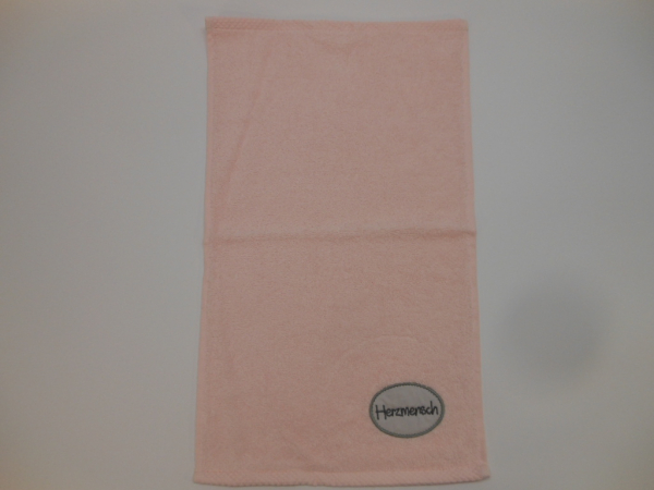 Mea Living Gästehandtuch "Herzmensch" rosa