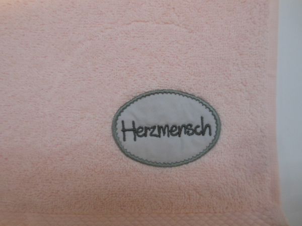 Mea Living Gästehandtuch "Herzmensch" rosa