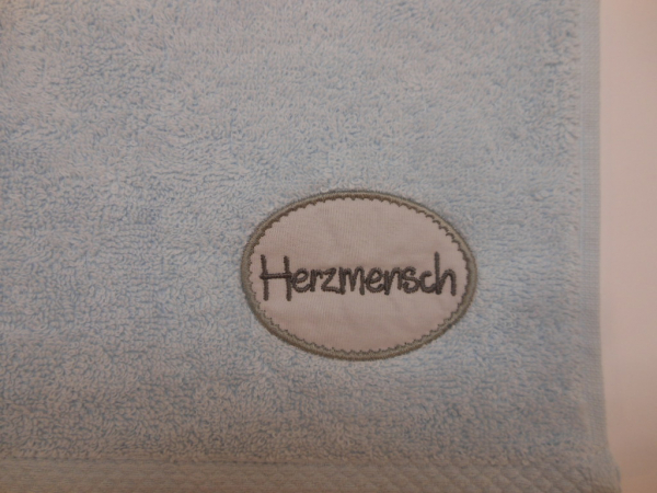 Mea Living Gästehandtuch "Herzmensch" blau