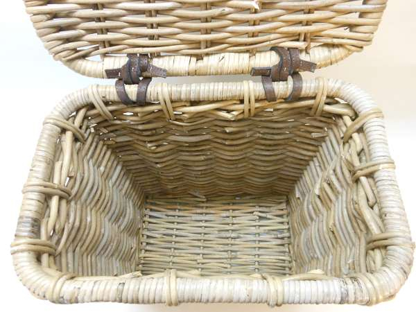 Korbtruhe Universalkorb aus Rattan mit Deckel grau
