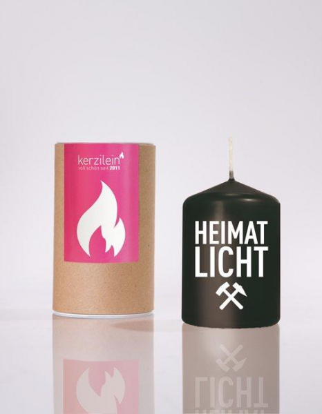 Kerzilein Flämmchen "Heimatlicht" schwarz/weiß